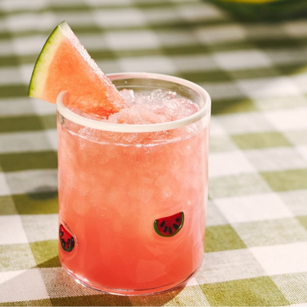 Anthropologie festive icon juice glass *watermelon*